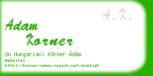 adam korner business card